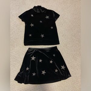 Christmas top and skirt matching set